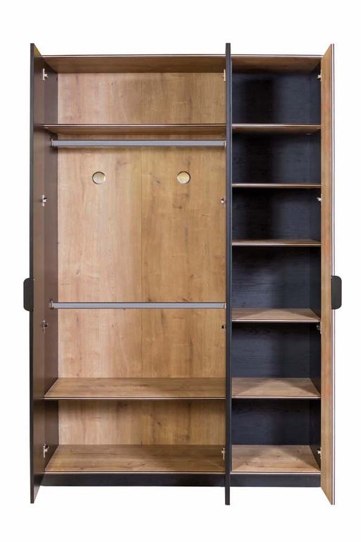 Cilek BLACK 3 Türen Kleiderschrank Schwarz / Beige - Froschkönig24