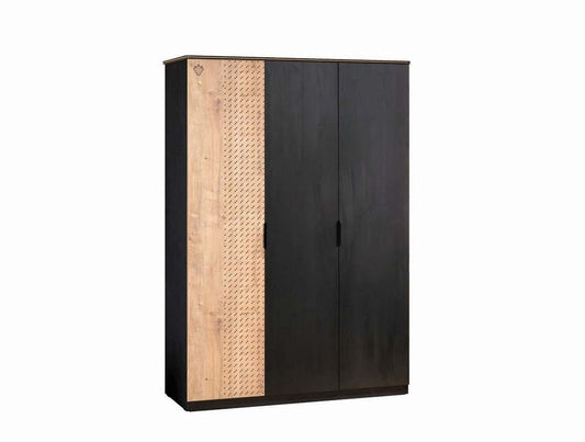 Cilek BLACK Line Kleiderschrank 3-trg. Schwarz / Beige