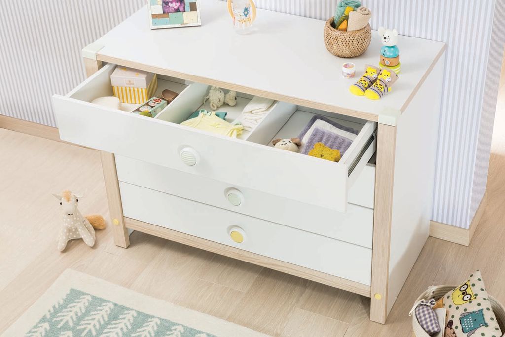 Cilek Montessori Babyzimmer Komplettset 2 Weiß / Grün / Natur