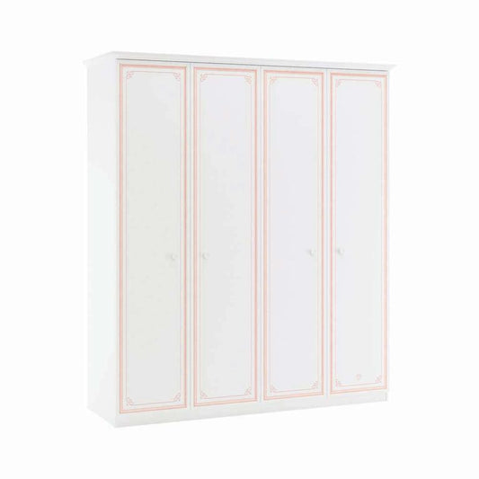 Cilek SELENA PINK Kleiderschrank 4-trg. Weiß / Rosa