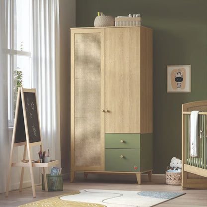 Loof Baby 2-türiger Kleiderschrank Braun / Grün