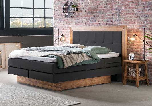 Texas Boxspringbett, 140-180 cm Braun / Anthrazit