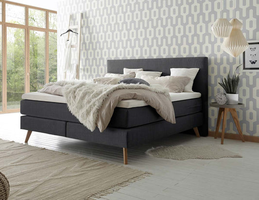 Costa Boxspringbett, 140-180 cm Braun / Anthrazit