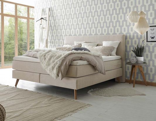 Costa Boxspringbett, 140-180 cm Braun / Beige