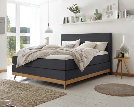 Scandia Boxspringbett, 140-180 cm Braun / Anthrazit