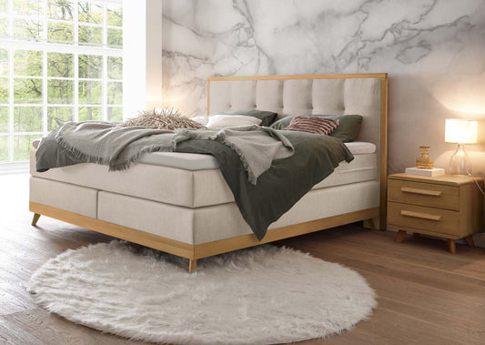 Villa Boxspringbett, 140-180 cm Braun / Beige