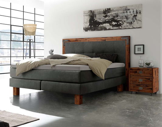 Memphis Boxspringbett, 140-180 cm Braun / Dunkelgrau