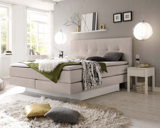 Miami Boxspringbett, 140-180 cm Weiß / Beige