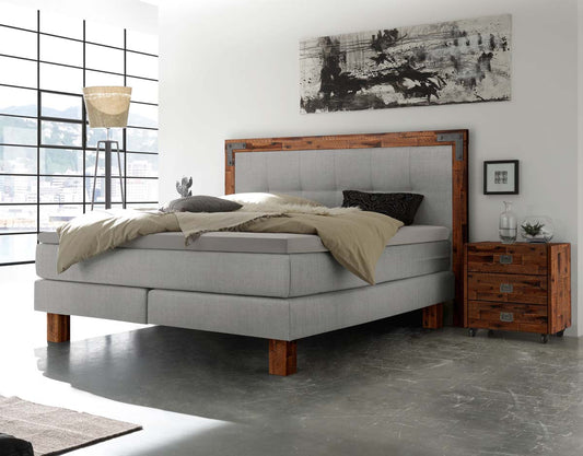 Memphis Boxspringbett, 140-180 cm Braun / Hellgrau