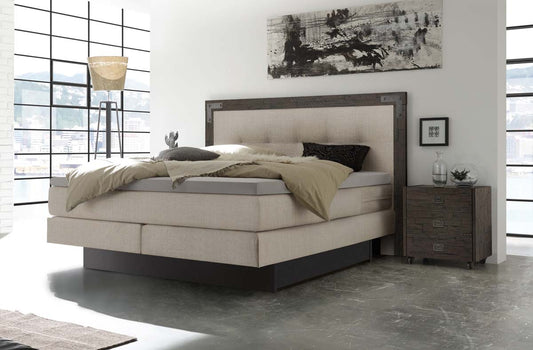 Nevada II Boxspringbett, 140-180 cm Grau / Beige