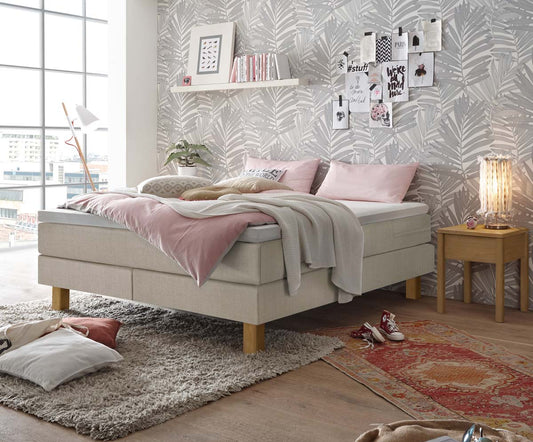 Isoba Boxspringbett, 140-180 cm Braun / Beige