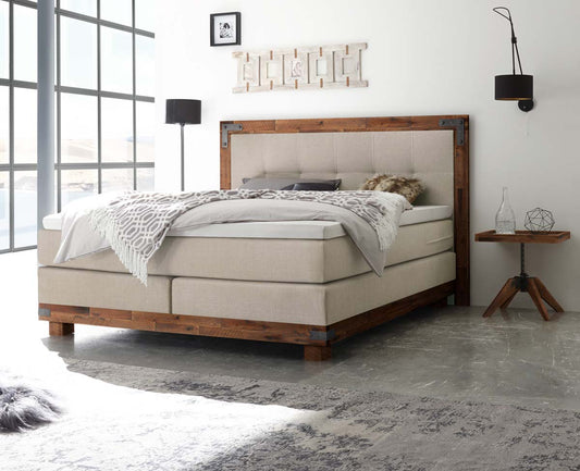 Chicago Boxspringbett, 140-180 cm Braun / Beige