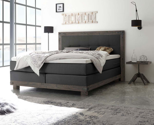 Chicago Boxspringbett, 140-180 cm Grau / Anthrazit