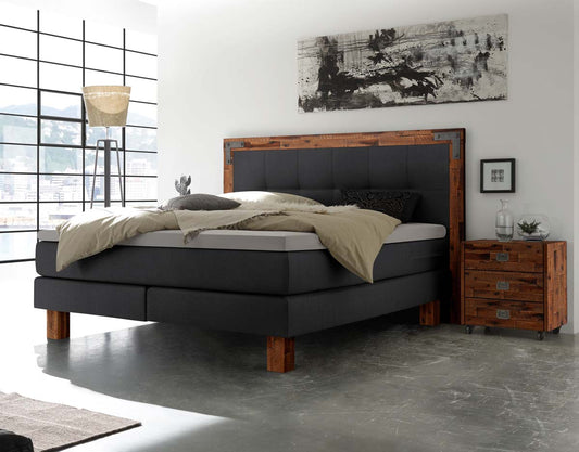 Memphis Boxspringbett, 140-180 cm Braun / Anthrazit