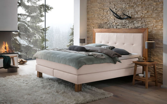 Rustico Boxspringbett, 140-180 cm Braun / Beige