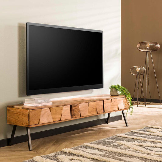 TV-Lowboard 180 cm Massivholz Akazie