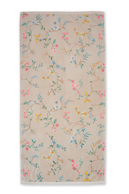 Les Fleurs Duschtuch 70x140 cm Khaki