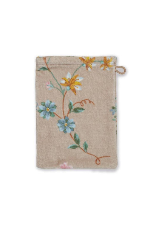 Les Fleurs Waschlappen 3er-Set 16x22 cm Khaki