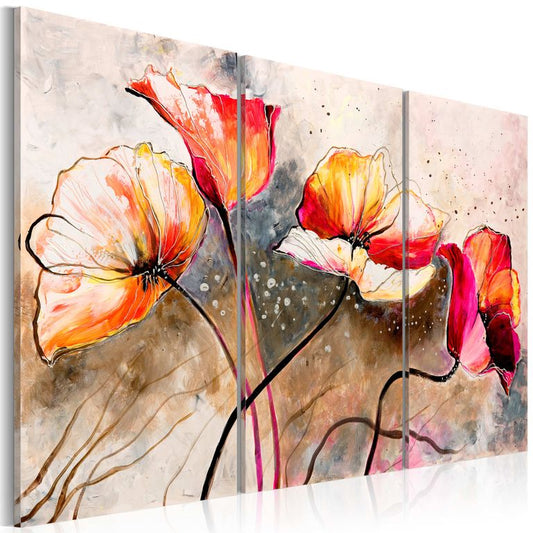 Wandbild - Mohnblumen im Wind