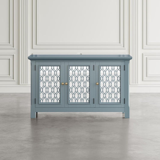 Avola Massivholz Sideboard 137 cm Akazie Steinblau