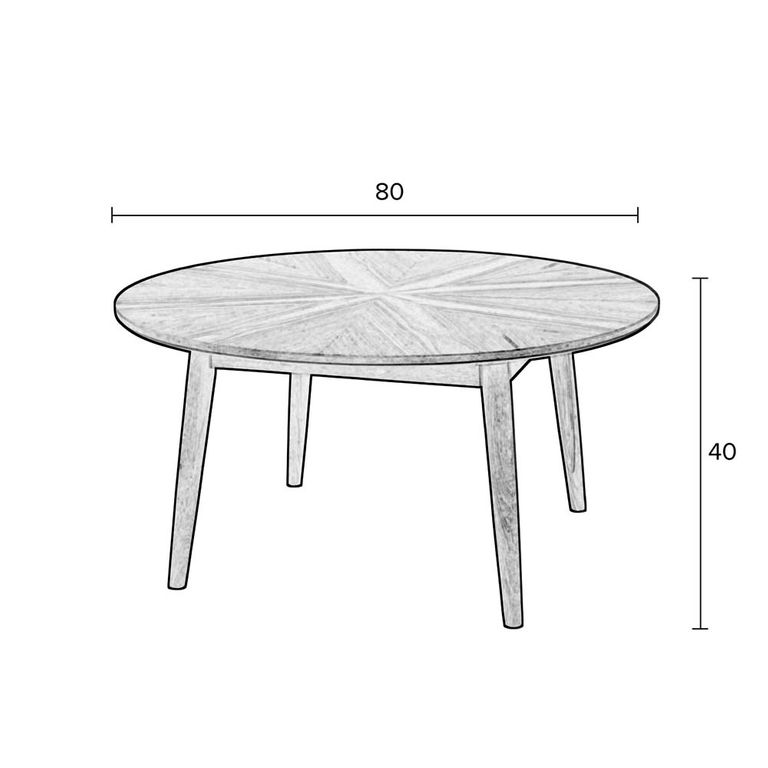 Fabio Couchtisch Ø80cm Natur