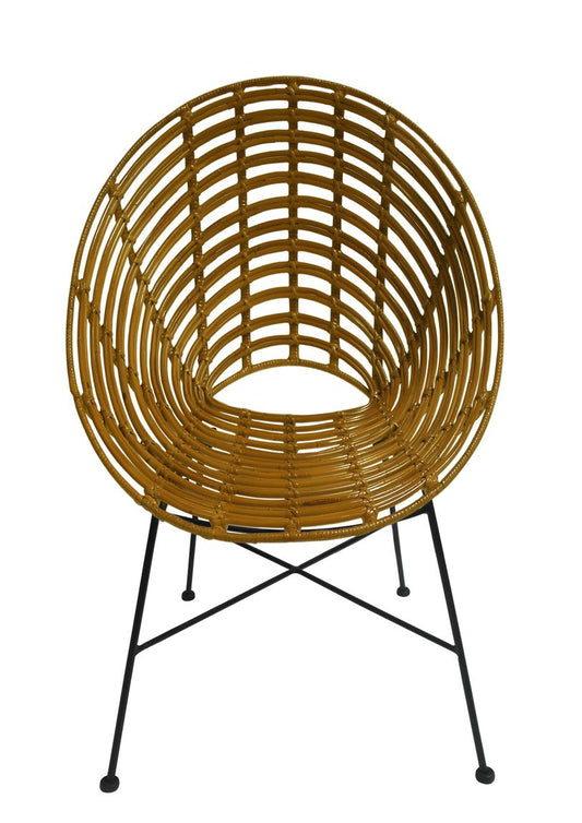 RATTAN Stuhl Natur/ Schwarz