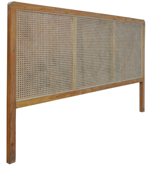 ROMANTEAKA Bett-Kopfteil, mit Rattan Geflecht, 200 x 120 cm Natur