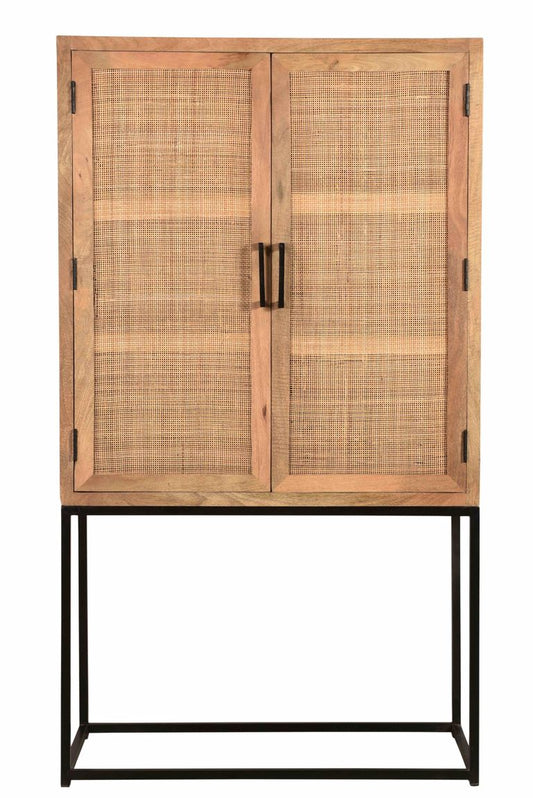 CANE Highboard Natur/ Schwarz