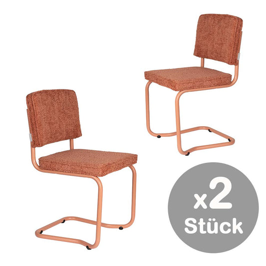 Ridge Kink 2-er Set Freischwingerstühle Terracotta