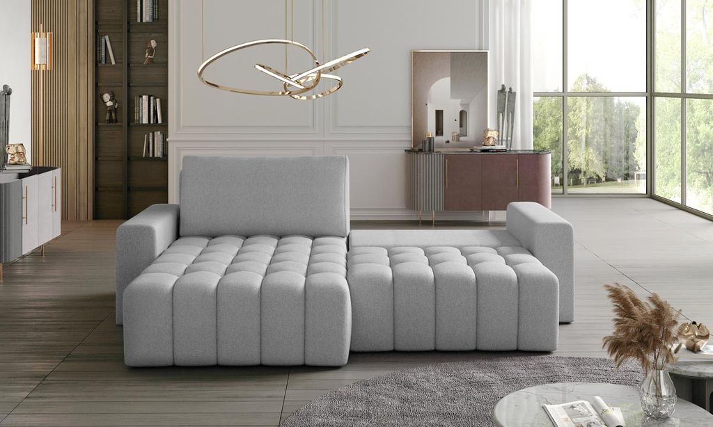 Bonett Ecksofa 250 x 175 cm Gelb (Kunstleder)