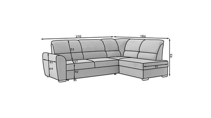 Siber Ecksofa 270 x 192 cm Dunkelgrau (Samt - Riviera)