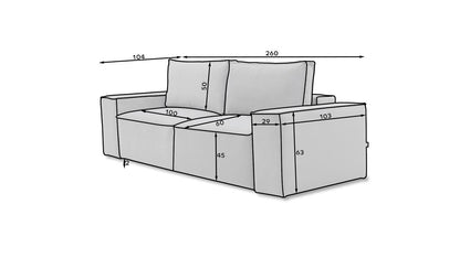 Silla Schlafsofa 260x104 cm Dunkelgrün (Samt)