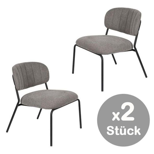 Jolien 2-er Set Lounge-Sessel Schwarz / Grau