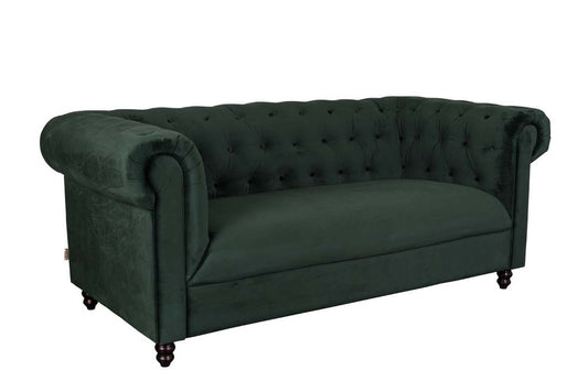 Chester Sofa mit Samtbezug Dunkelgrün