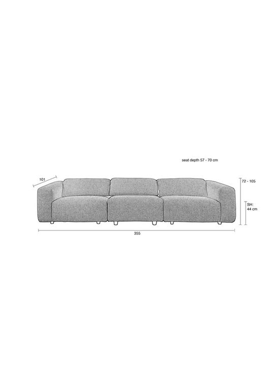 Wings Sofa 3-Sitzer Sand