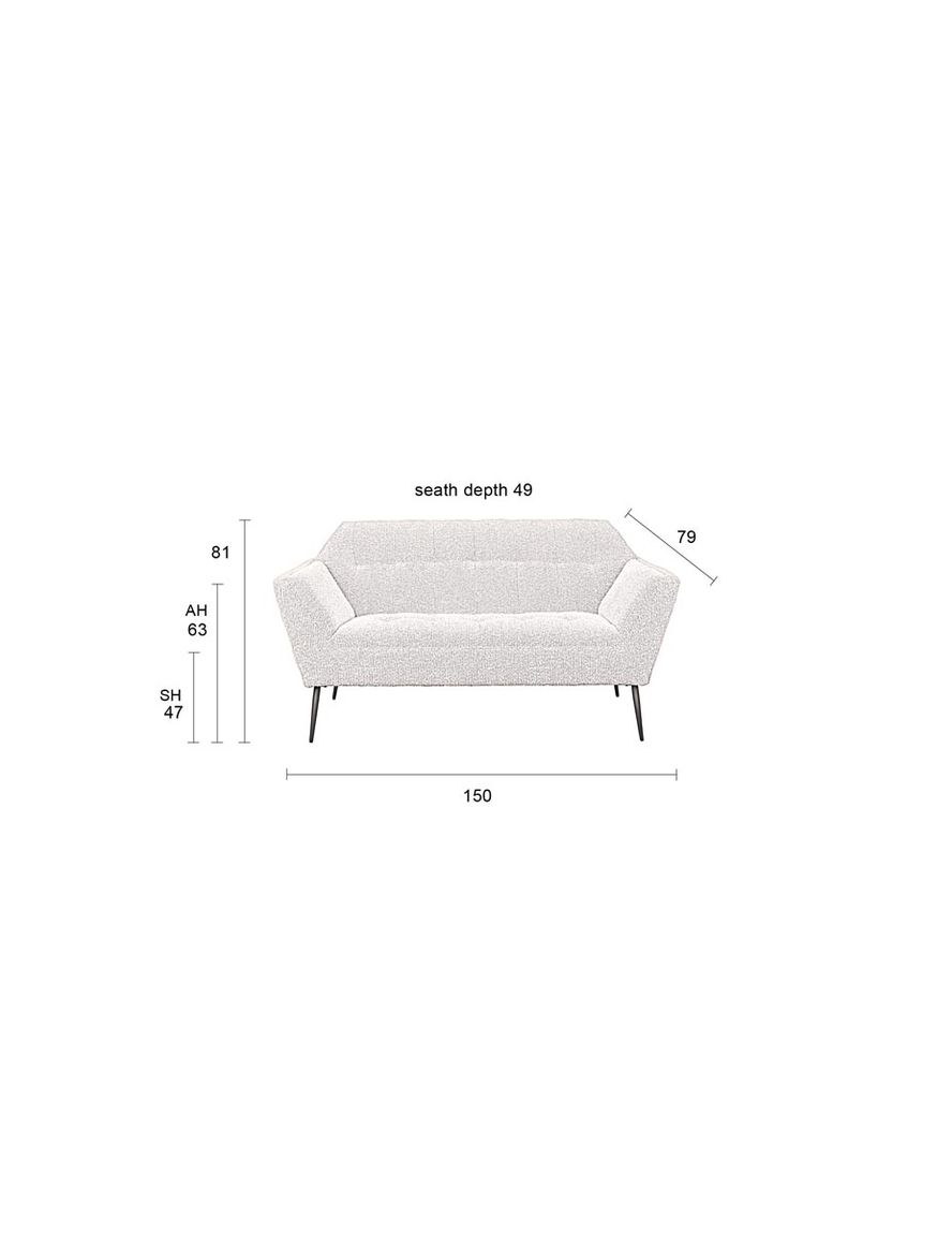 Kate Bouclé Sofa 2-Sitzer Braun