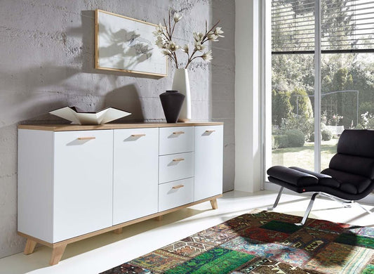 ORLANDO Sideboard Weiß / Eiche San Remo