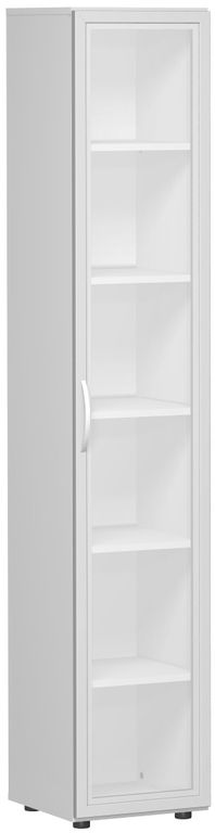 Flex Aktenschrank 6 OH, mit Glastüre, schmal, verschiedene Farben - Froschkönig24