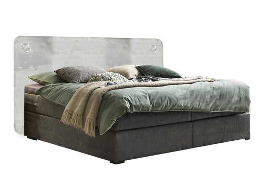 AIRMAN Boxspringbett mit Kopfteil aus Aluminium Dunkelgrau, Silber