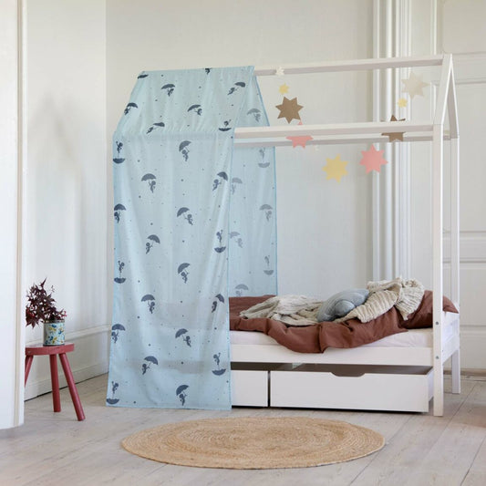 Hoppekids Sandmännchen (Ole Lukoie) Hausbett-Vorhang für Hausbetten 70x160 cm, Blau