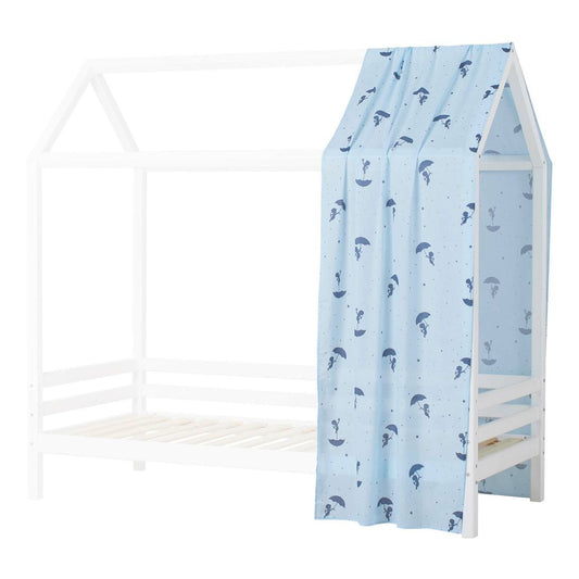 Hoppekids Sandmännchen (Ole Lukoie) Hausbett-Vorhang für Hausbetten 90x200 cm, Blau