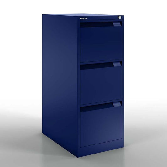 Bisley 1 Hängeregistraturschrank 3 OH 41,3cm Stahlmöbel Oxfordblau