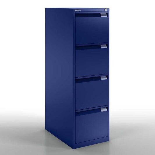 Bisley 1 Hängeregistraturschrank 4 OH 41,3cm Stahlmöbel Oxfordblau