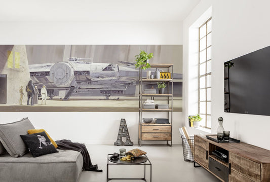 Papier Fototapete - STAR WARS Classic RMQ MilleniumFalcon - Größe 368 x 127 cm