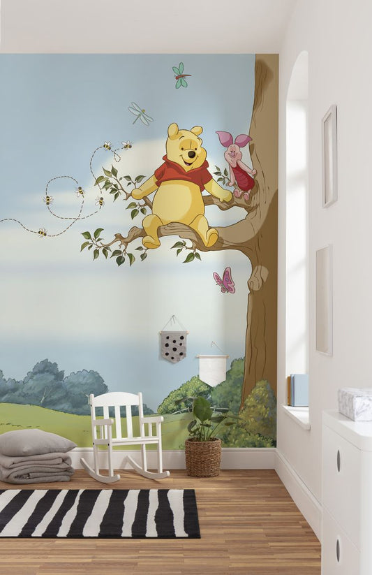 Papier Fototapete - Winnie Pooh Tree - Größe 184 x 254 cm