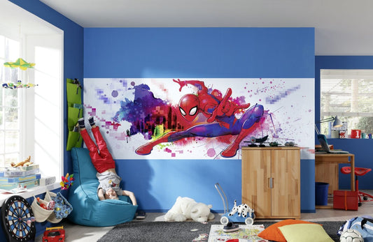 Papier Fototapete - Spider-Man Graffiti Art - Größe 368 x 127 cm