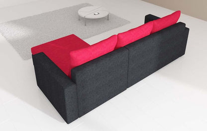 Livio Ecksofa 237 x 105 cm Braun / Dunkelbraun (Webstoff / Kunstleder)