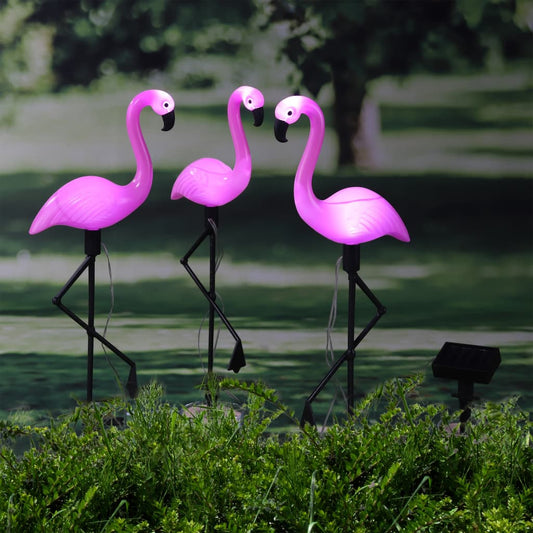 HI Solar LED Gartenleuchten Flamingo 3-tlg. 143638