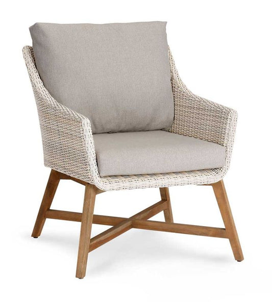 Lounge-Sessel Paterna Teakholz/Beige