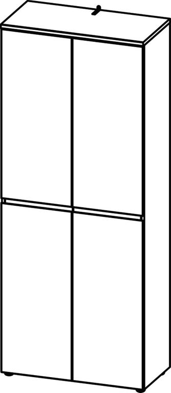 LEXINGTON Aktenschrank 5 OH Graphit / Navarra-Eiche